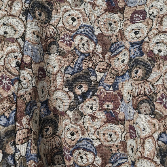Vtg 90s Y2K Tapestry Teddy Bear Mini Skirt Size M - Picture 3 of 7